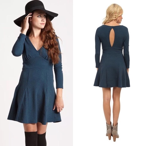 Free People Dresses & Skirts - Free People Teal Exposed Back Heartstopper Dress